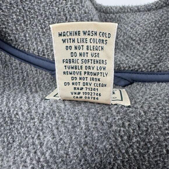 LL. Bean Allagash Men's Gray Blue Elbow Patches Snap T Fleece Henley XL Tall - Picture 15 of 15